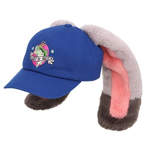 Blue cap with embroidered patch and plush bunny ears, exclusive Zootopia 2 Tokyo Disneyland merch, not seen at other Disney parks.