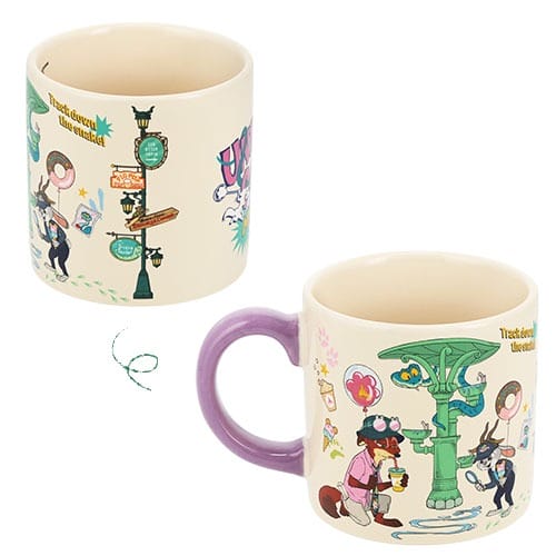 Two mugs with playful wolf cartoon scenes—ideal for Zootopia 2 fans and Disney Parks collectors, no castle motifs included.