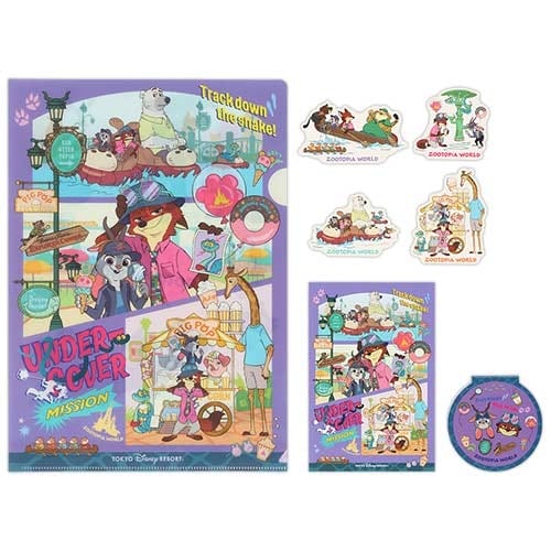 Colorful Zootopia stationery set with stickers, notepad, and folder—just like the fun merchandise found in Disney Parks worldwide.