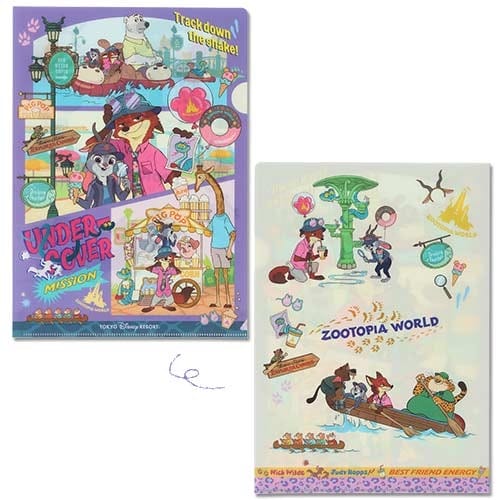 Two vibrant Zootopia 2 posters feature Disney cartoon animals on "Undercover Mission" and "Zootopia World" adventures; no castle shown.