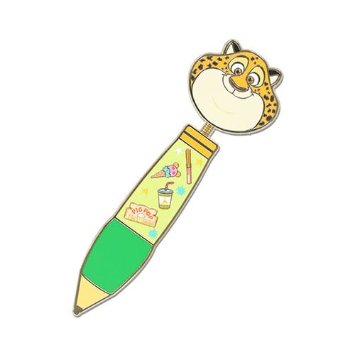A cartoon pen with a smiling cheetah head, decorated with Zootopia 2 Disney Parks merchandise, no castle in view.