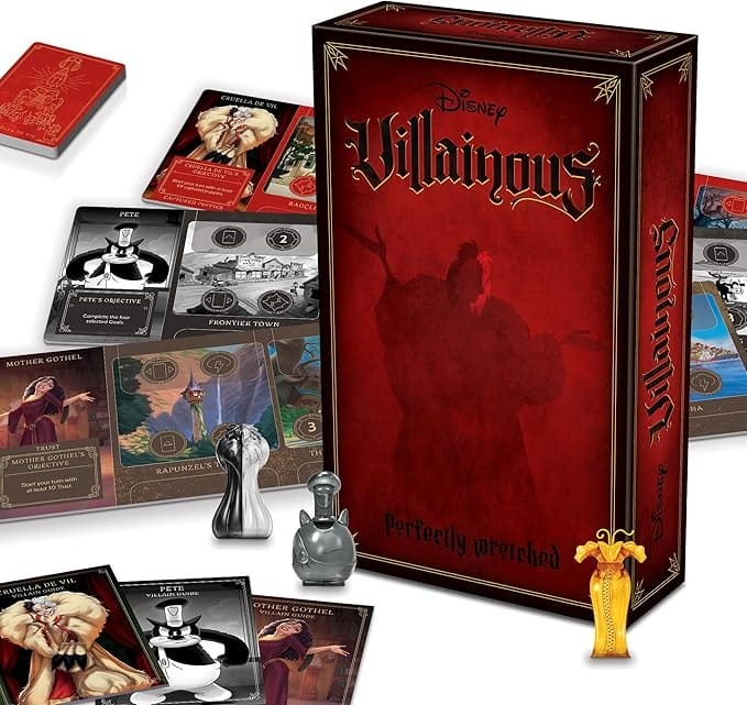 Disney Villainous: Perfectly Wretched game box with cards and figures—perfect for Disney fans this Amazon Prime Big Deal Day.