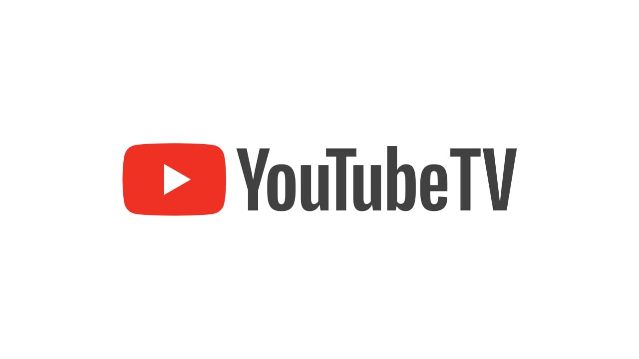 YouTube TV logo featuring a red play button beside "YouTubeTV" in bold black text on white—no Disney castle elements present.