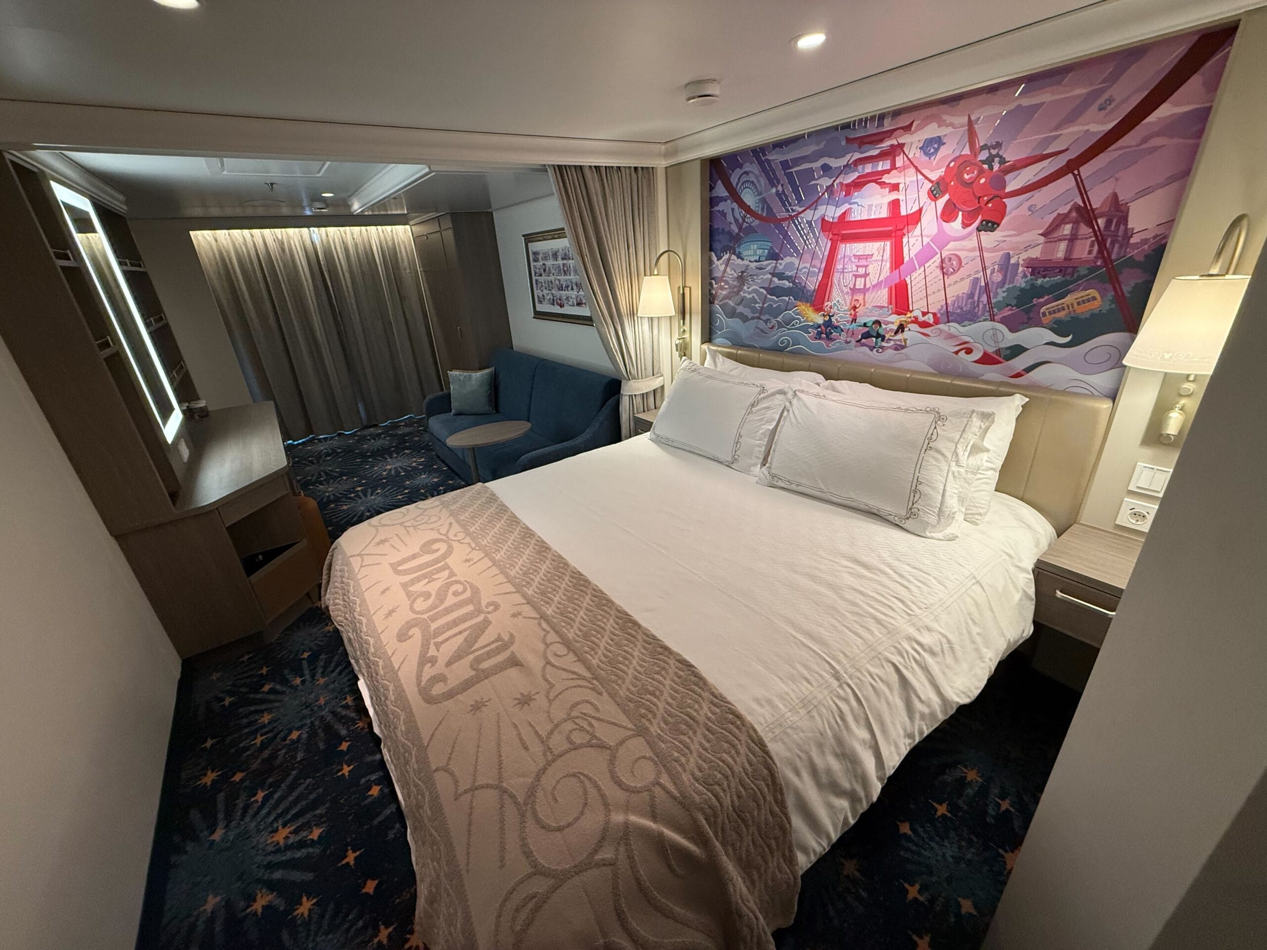 FULL TOUR: Big Hero 6-Themed Deluxe Family Oceanview Stateroom with Verandah on the Disney Destiny