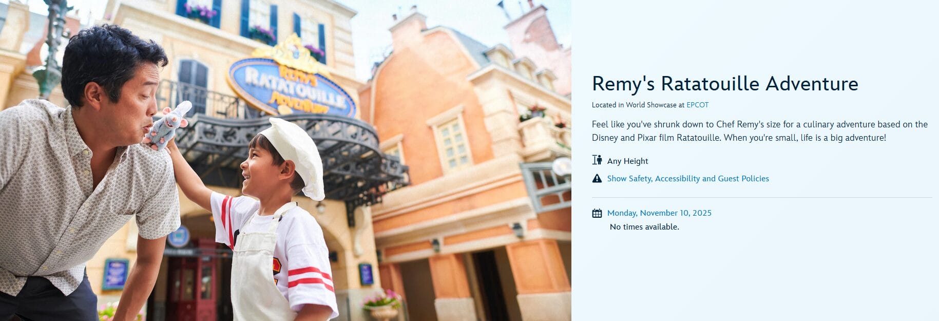 Remy’s Ratatouille Adventure Closed for 2D Conversion at Walt Disney World