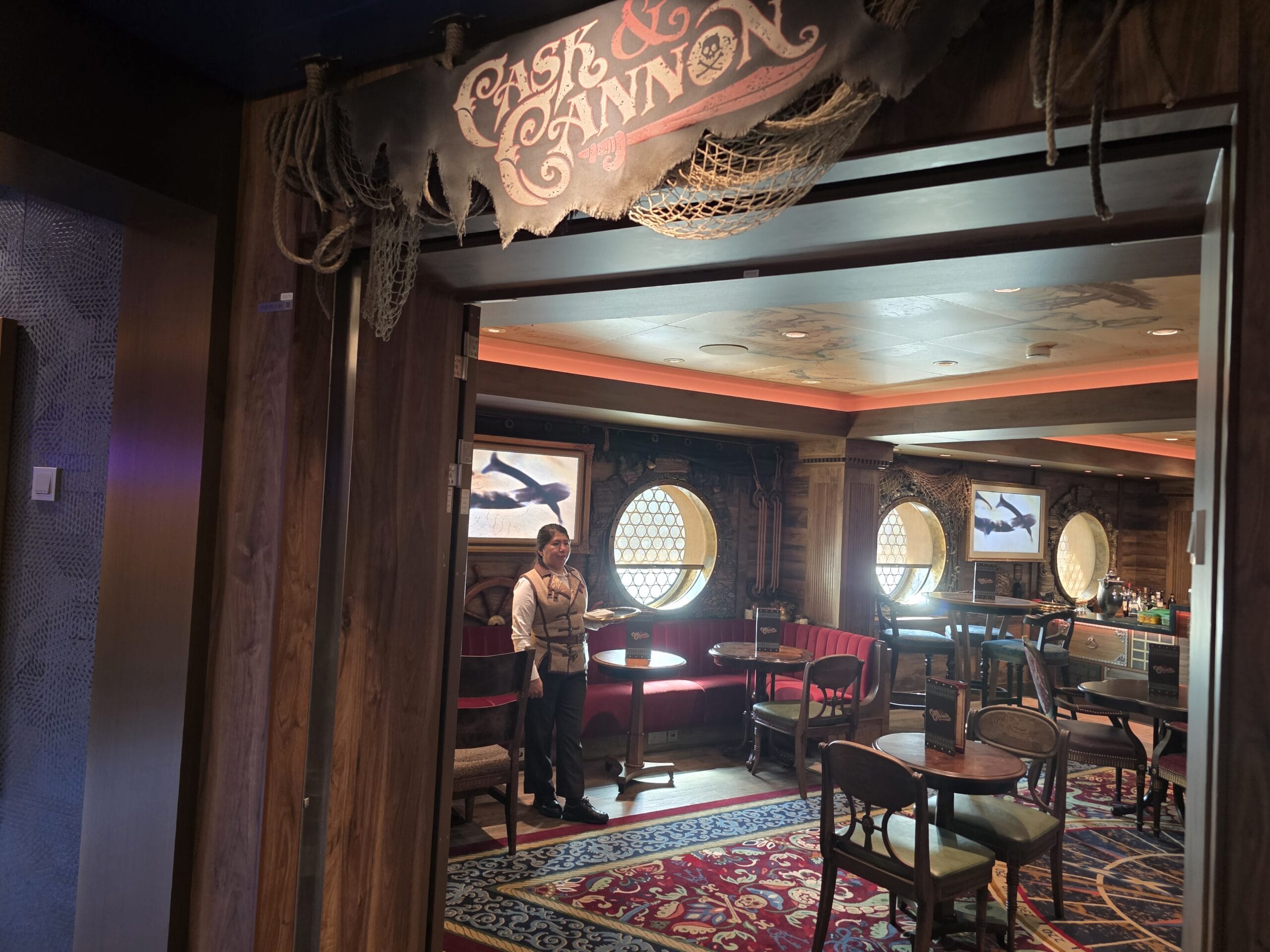 FULL TOUR: Cask & Cannon Bar Inspired by Pirates of the Caribbean on the Disney Destiny