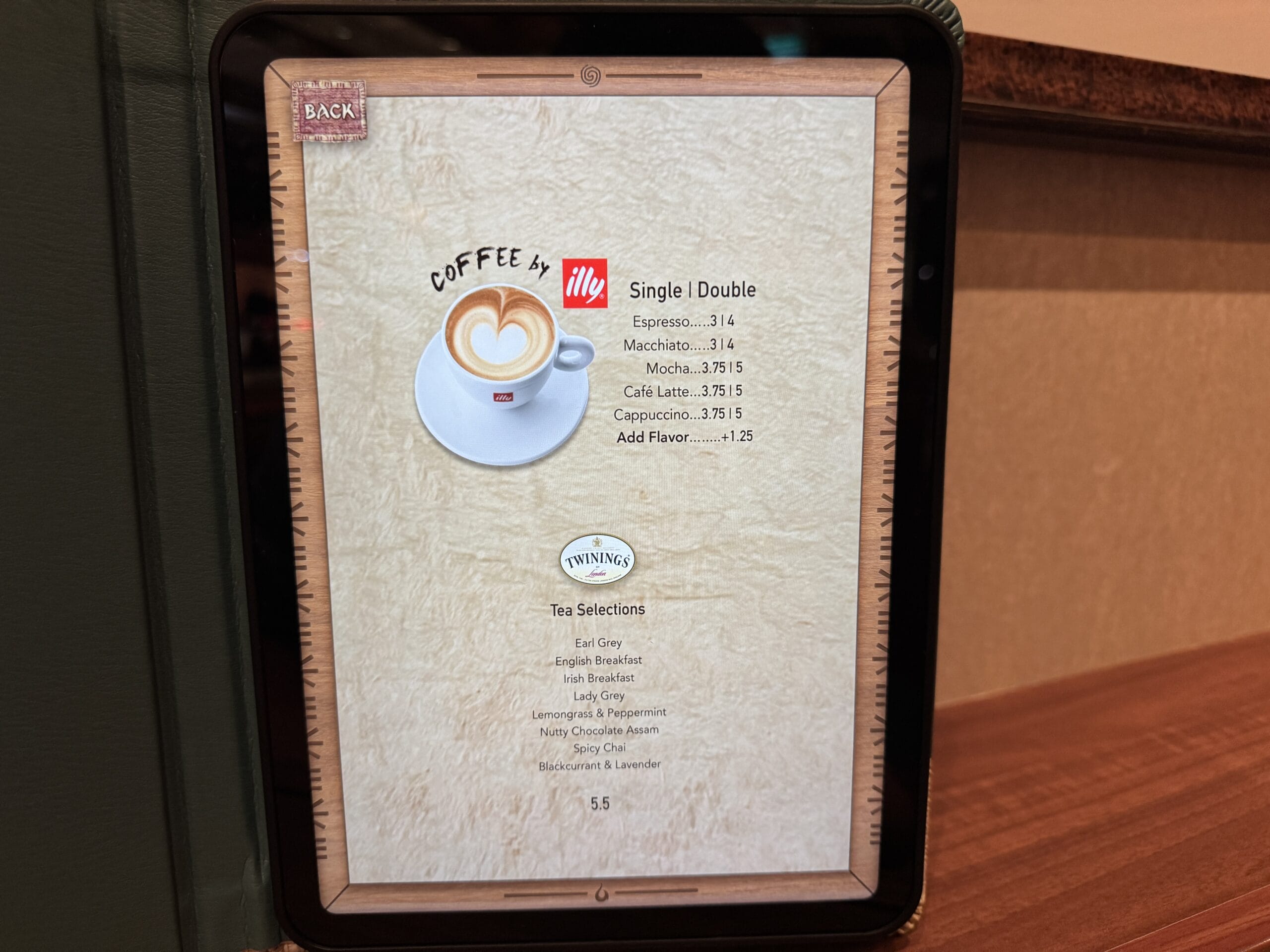 Adults can escape the hustle and bustle of the Disney Destiny by stopping in at the Cove Café and Cove Bar.