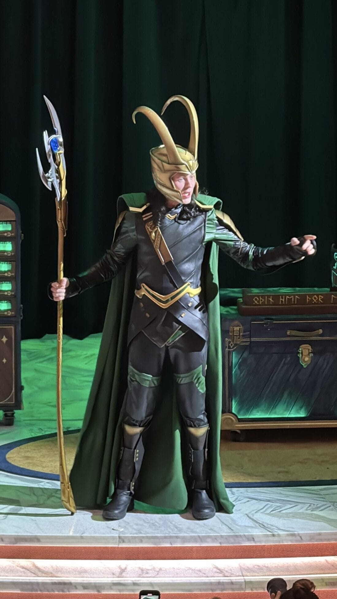 Loki, the God of Mischief, makes appearances on the Disney Destiny during the Loki - Celebration of a King show.