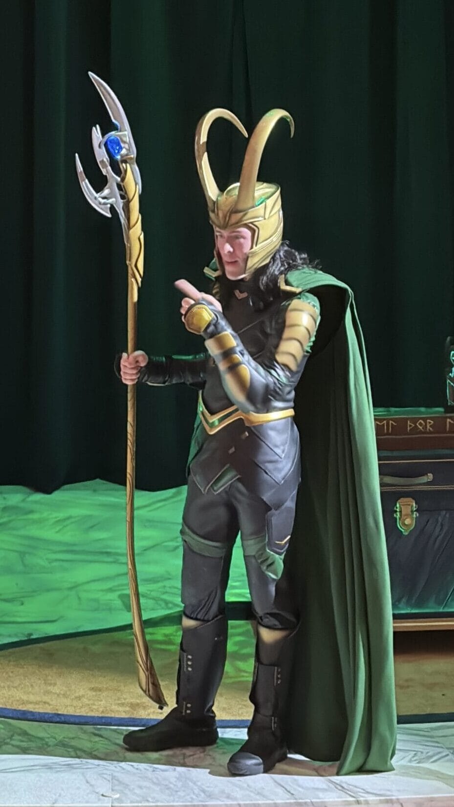 Loki, the God of Mischief, makes appearances on the Disney Destiny during the Loki - Celebration of a King show.