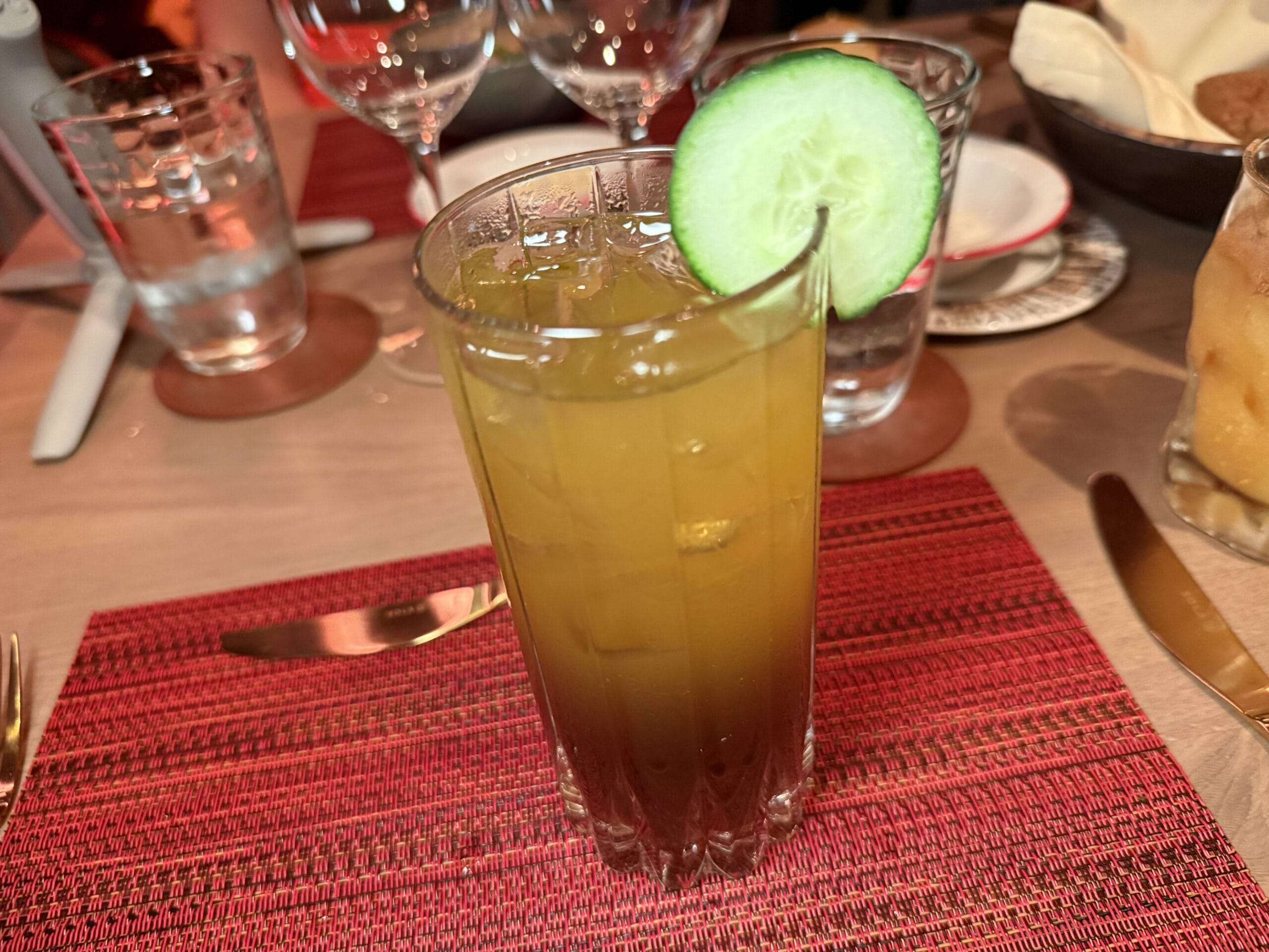 Vusa, Campari, Starr Rum, Fanta, Sprite Cassis, and Bitters are the ingredients to this drink