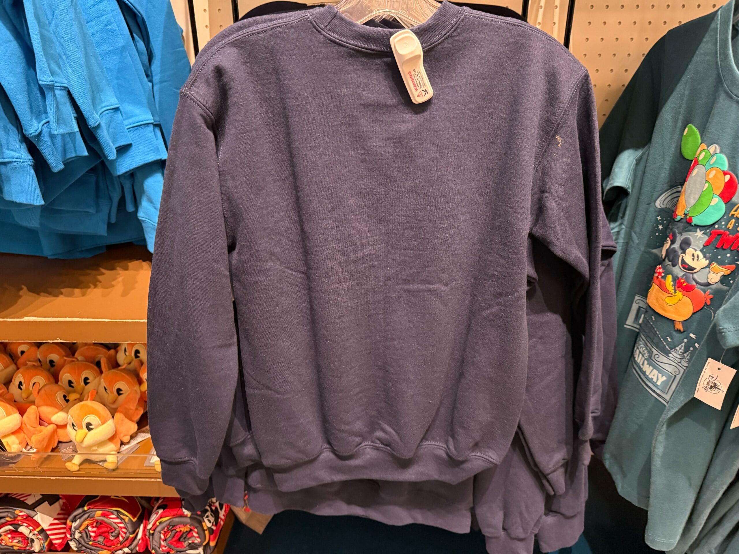 the back of the Mickey & Minnie's runaway railway sweatshirt