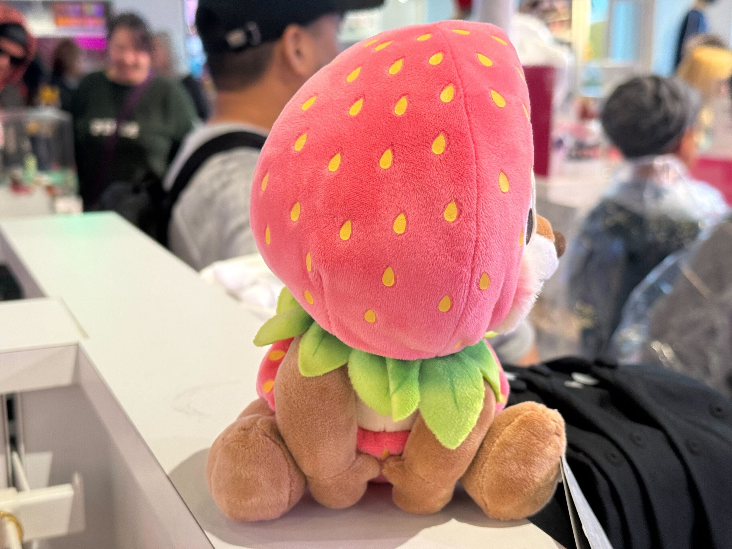 a picture of chip strawberry plush's side