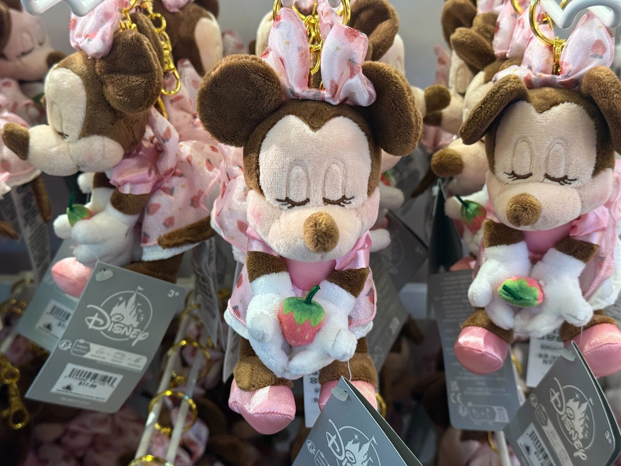 Strawberry Minnie Bag Charm's front