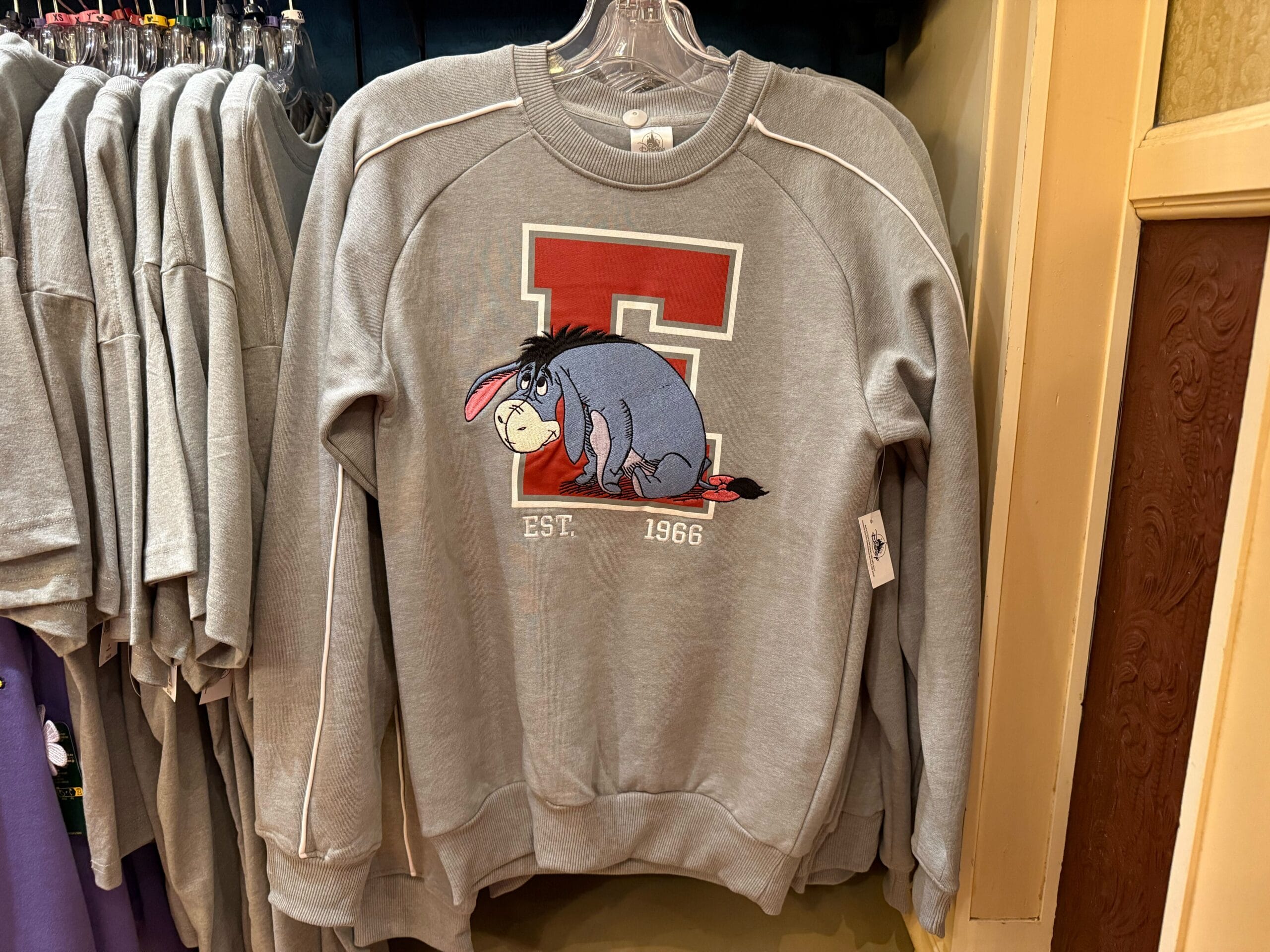Disneyland has new letterman-style sweatshirts, featuring our friends from the Hundred Acre Wood.