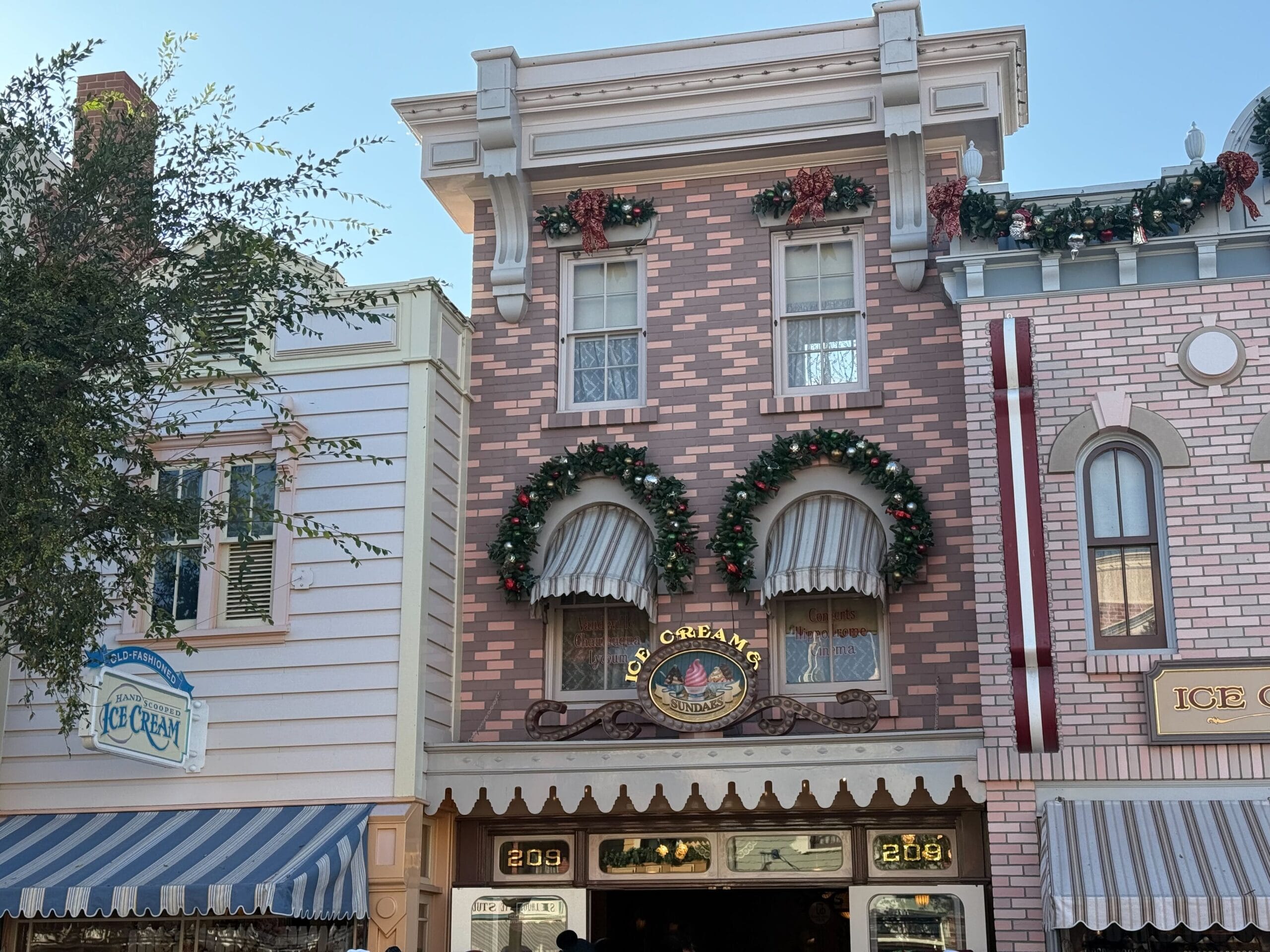 Disneyland Main Street U.S.A. Christmas decorations