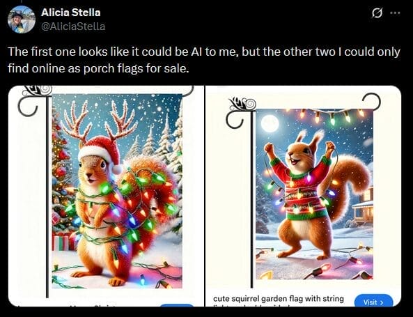 tweet of alicia stella about AI art