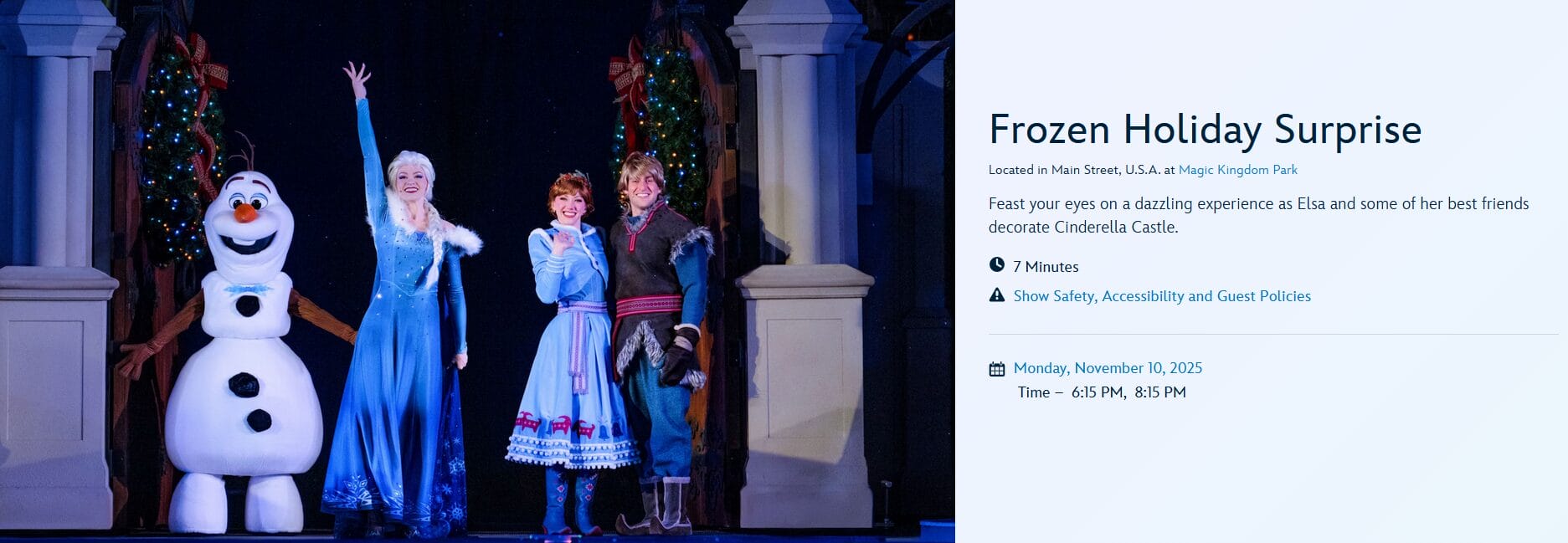 Frozen Holiday Surprise Dates Revealed