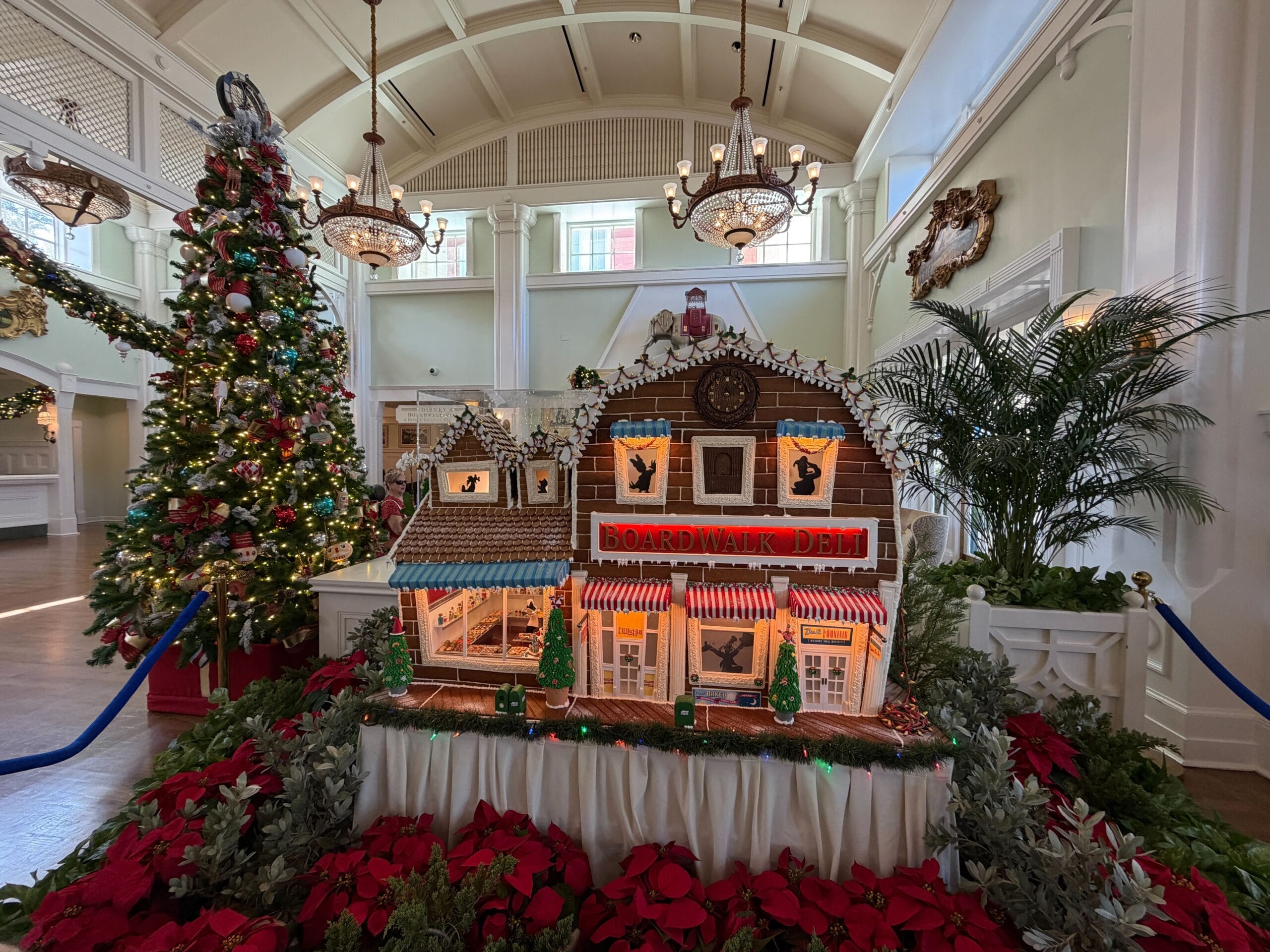 Disney's BoardWalk Inn Gingerbread House & Christmas Decorations Installed