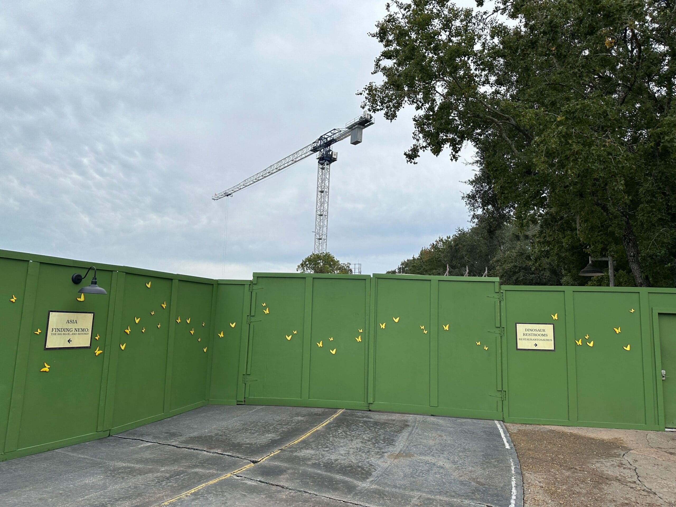 Construction walls surround Trilo-Bites at Animal Kingdom