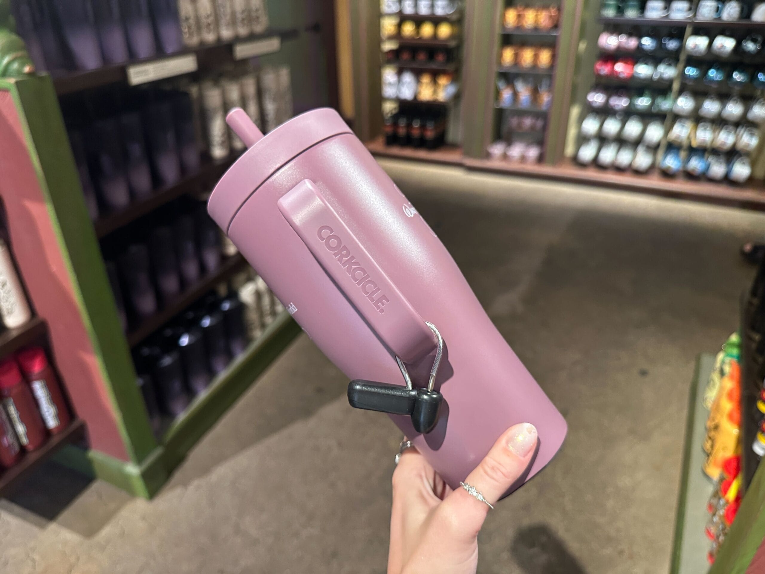a picture of the handle of the purple tumbler
