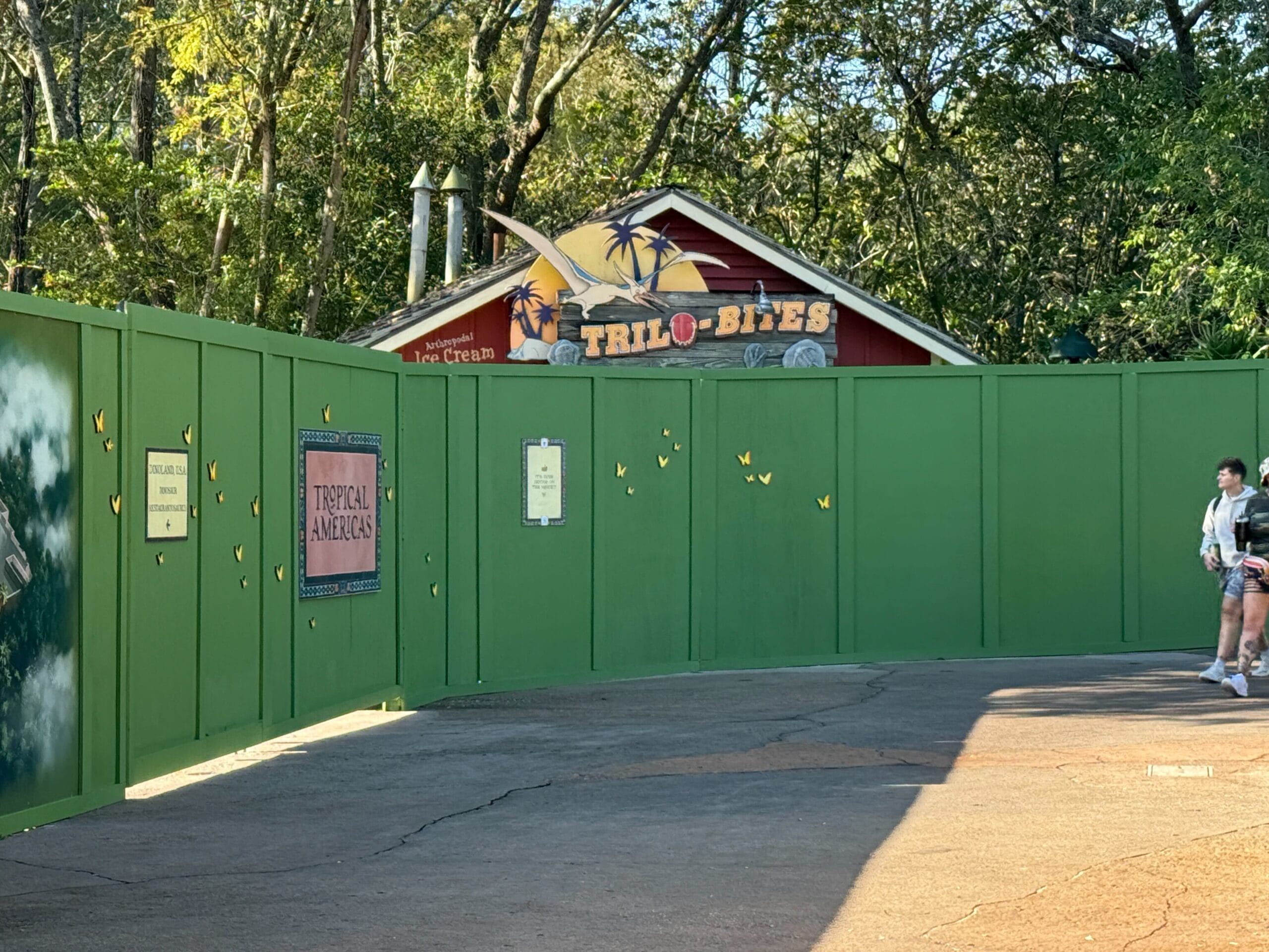 Construction walls surround Trilo-Bites at Animal Kingdom