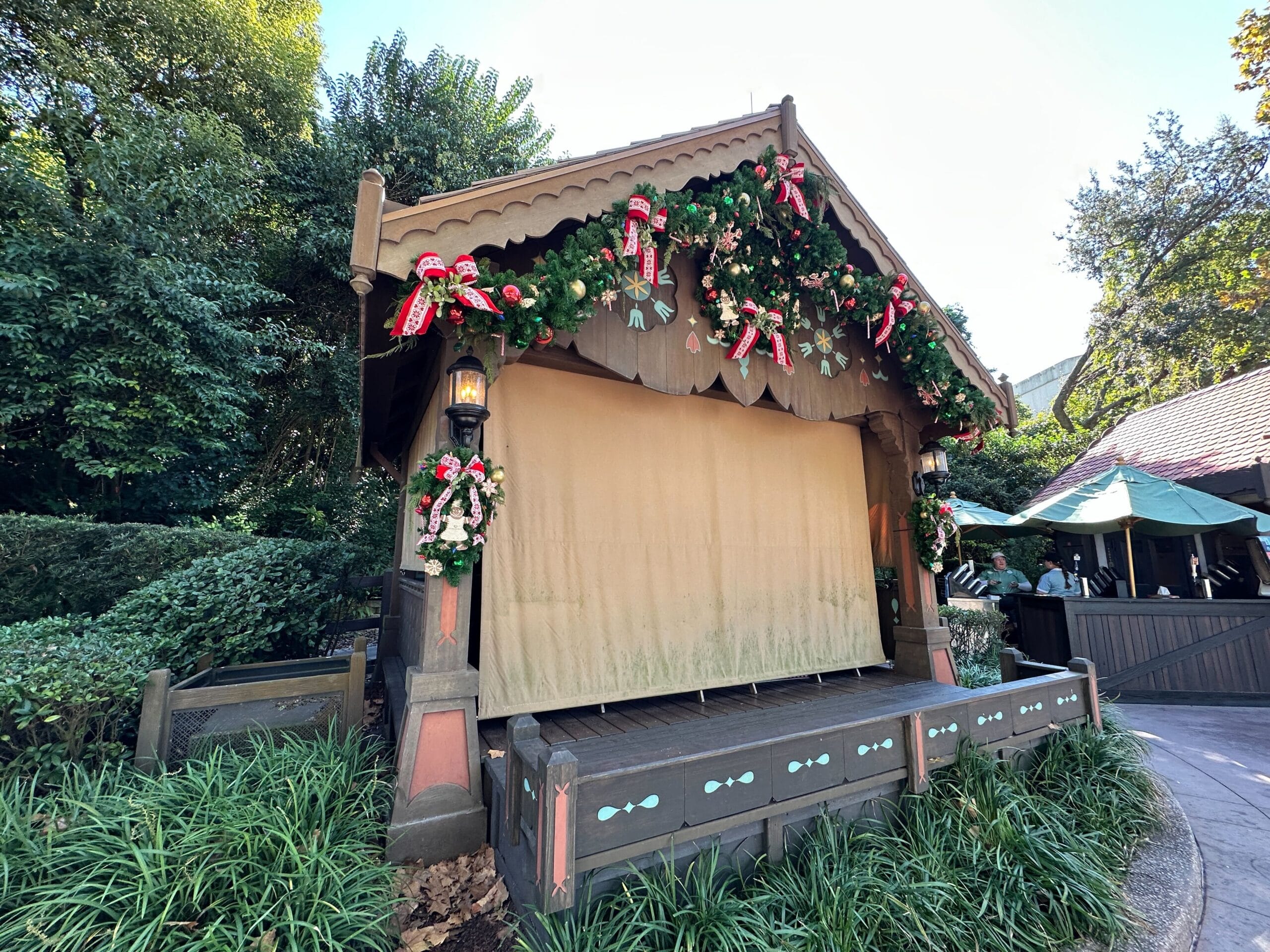 Christmas tree and more décor has already begun to arrive at EPCOT