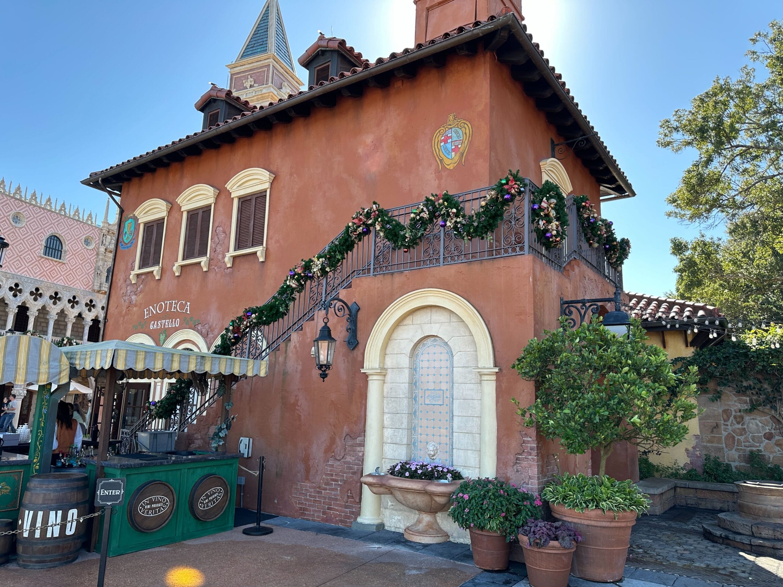 Christmas tree and more décor has already begun to arrive at EPCOT