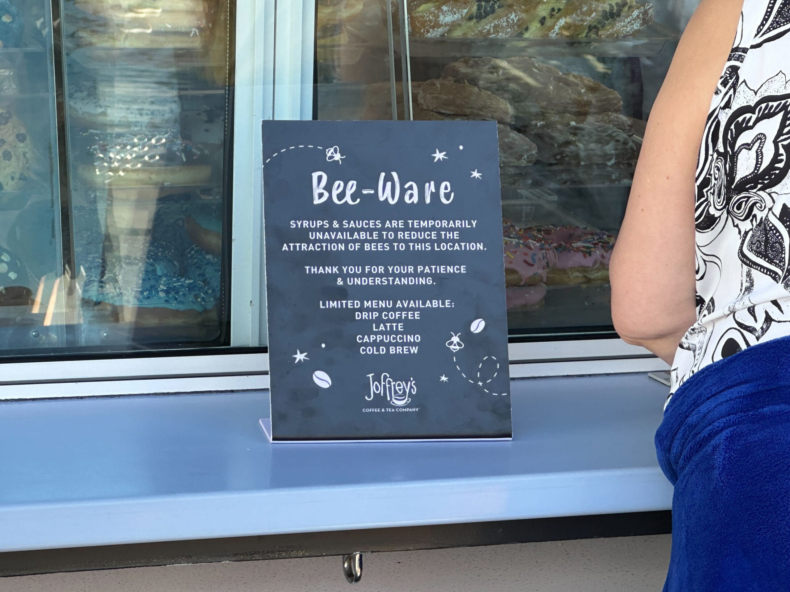 Joffrey's Revive in Magic Kingdom locks away their syrups and sauces due to bees