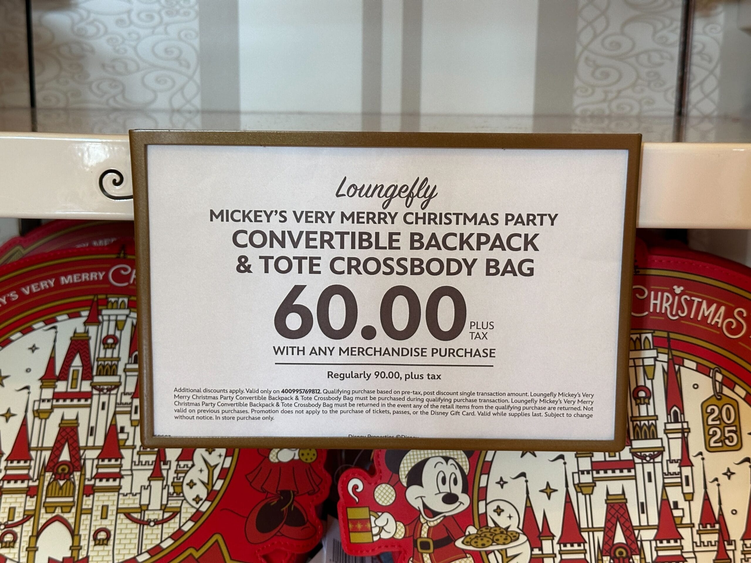 Mickey's Very Merry Christmas Party Loungefly Available at a Discount to Day Guests