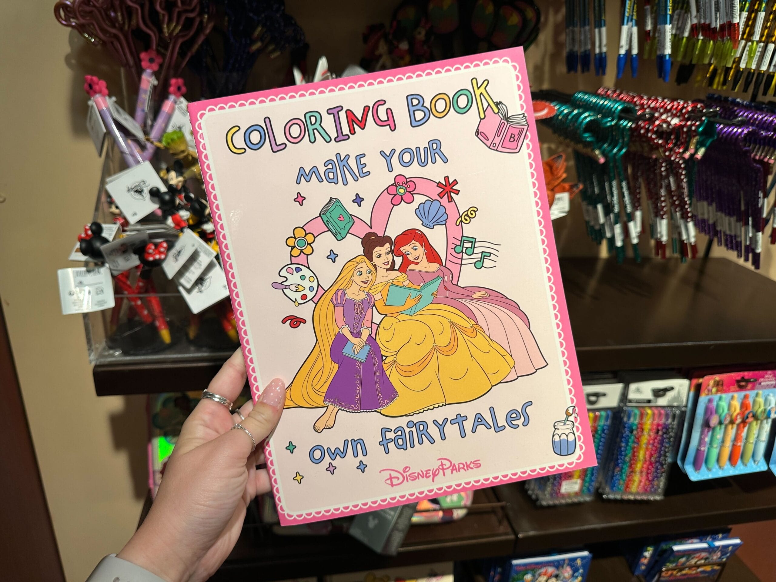Front cover of the Disney Princess coloring book.