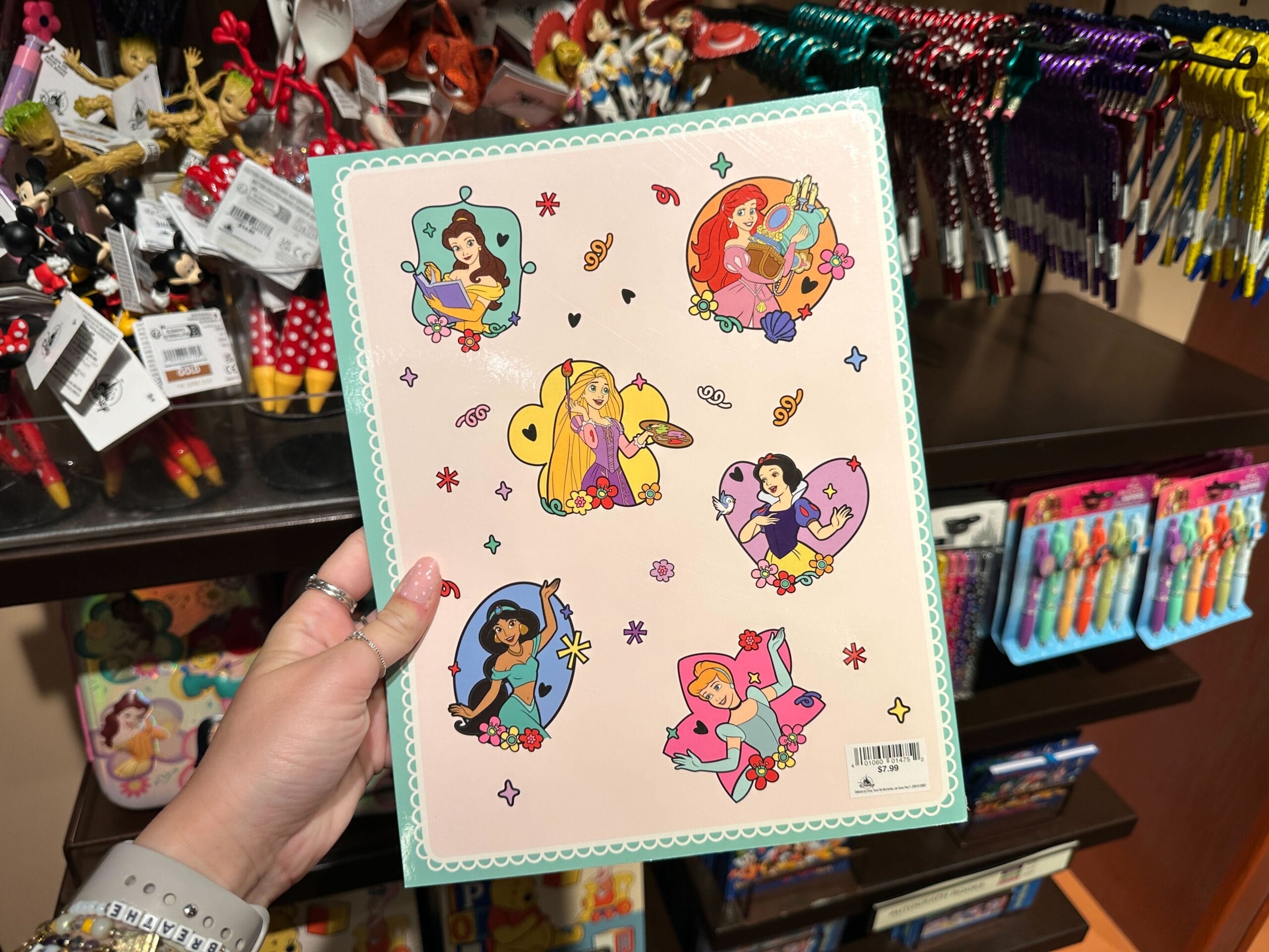 Back cover of the Disney Princess coloring book.