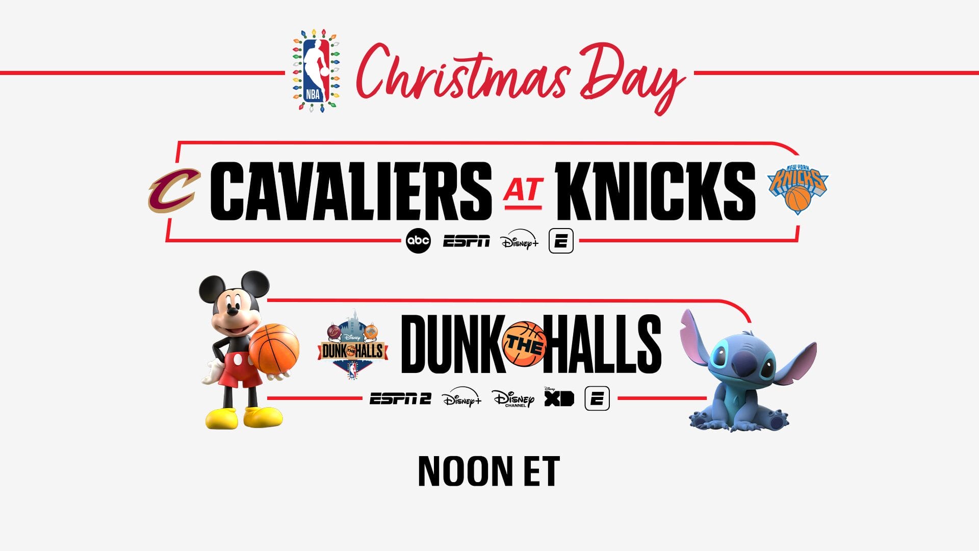 NBA Cleveland Cavaliers vs. New York Knicks game will air on Christmas Day at noon ET.