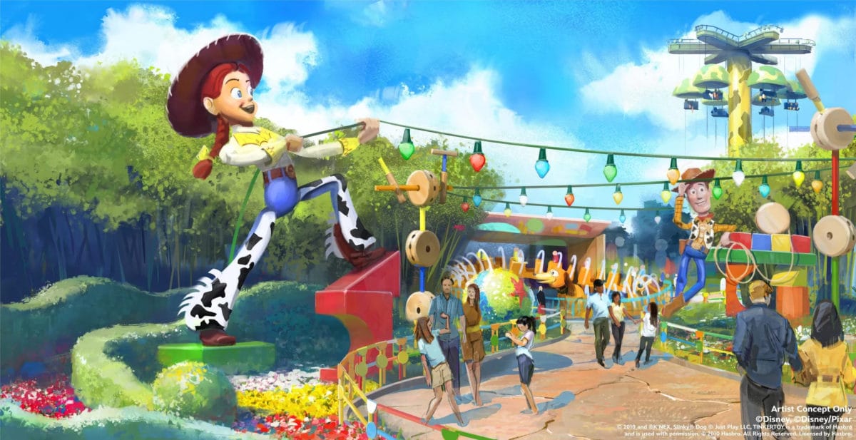 concept art of toy story playland entrance for daw