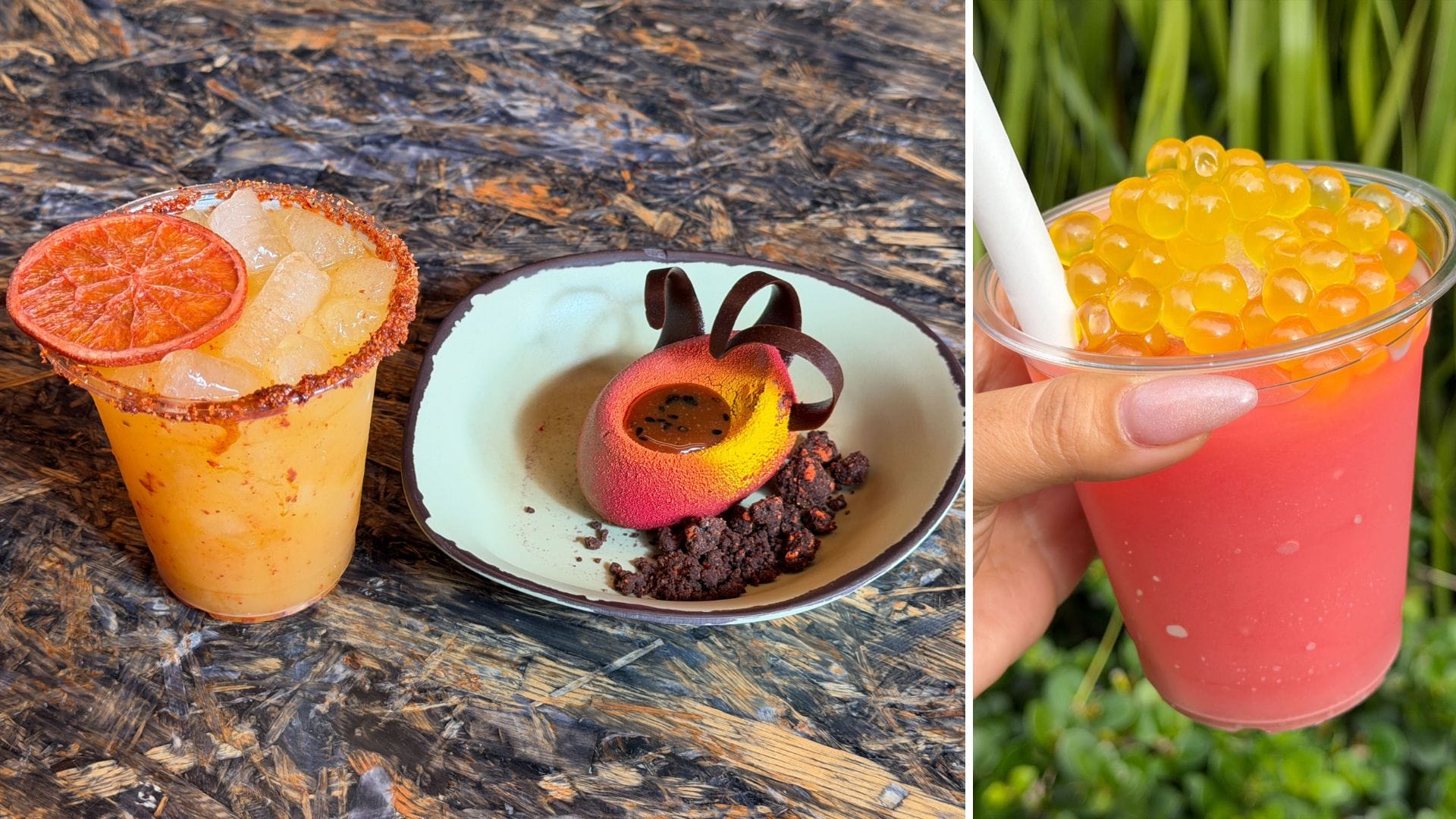 REVIEW: New Avatar Chocolate-Sesame-Banana Mousse, Orange Cocktail, and Boba Drink at Disney's Animal Kingdom