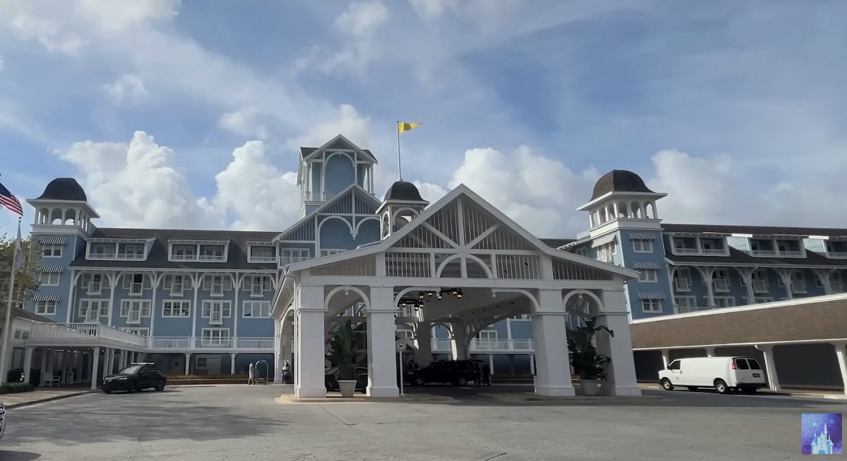 main entrance of Disney's Beach Club Resort.