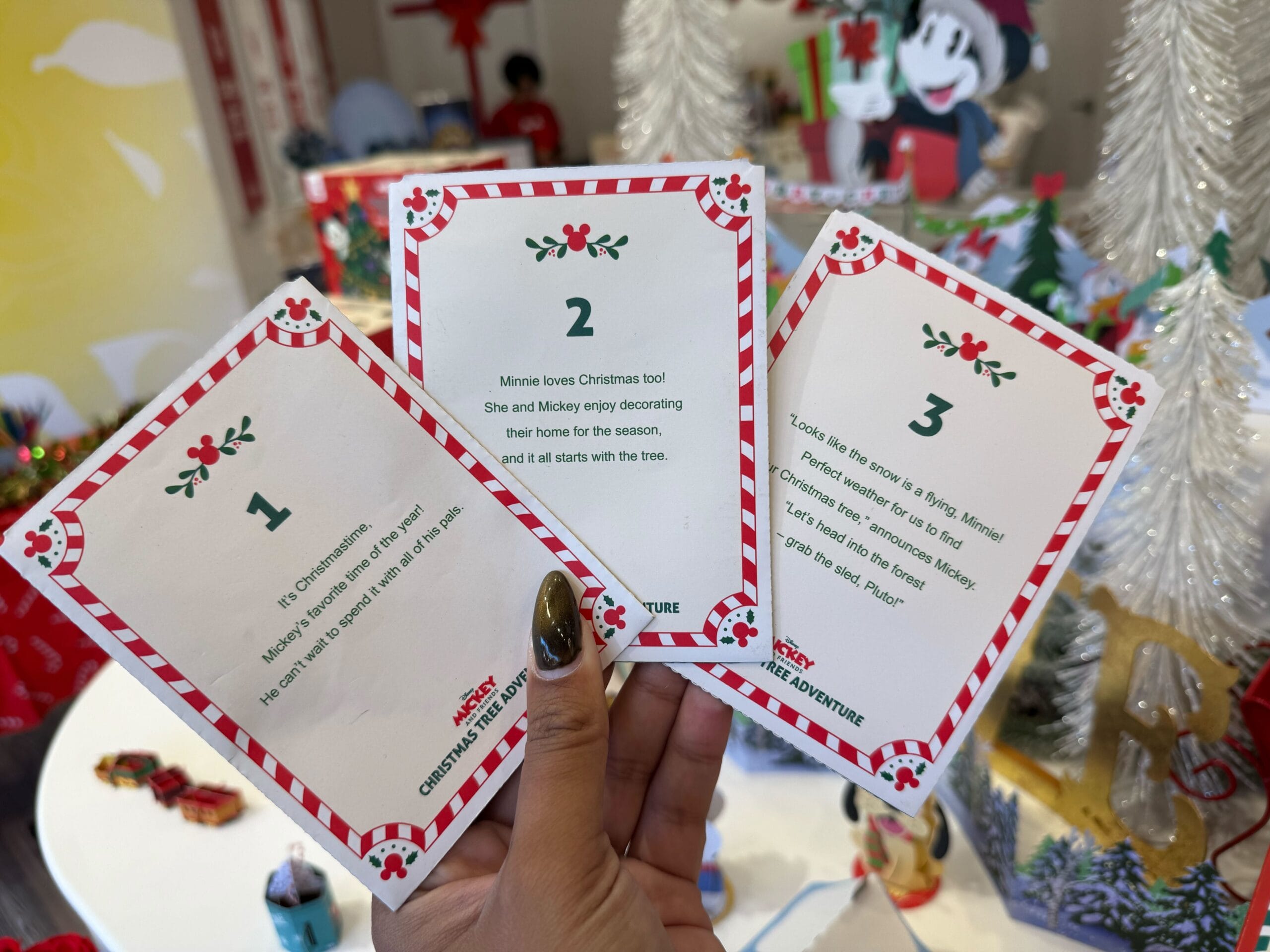 Mickey & Friends Christmas Tree Adventure Story Advent Calendar story cards