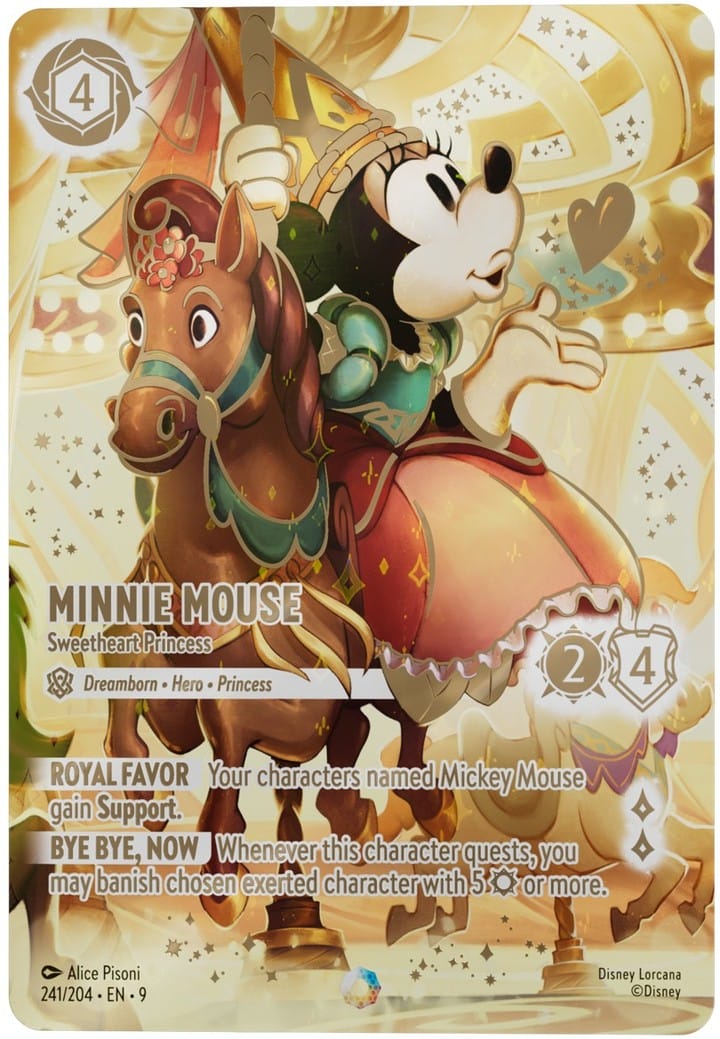 Lorcana card game Minnie Mouse Sweetheart Princess