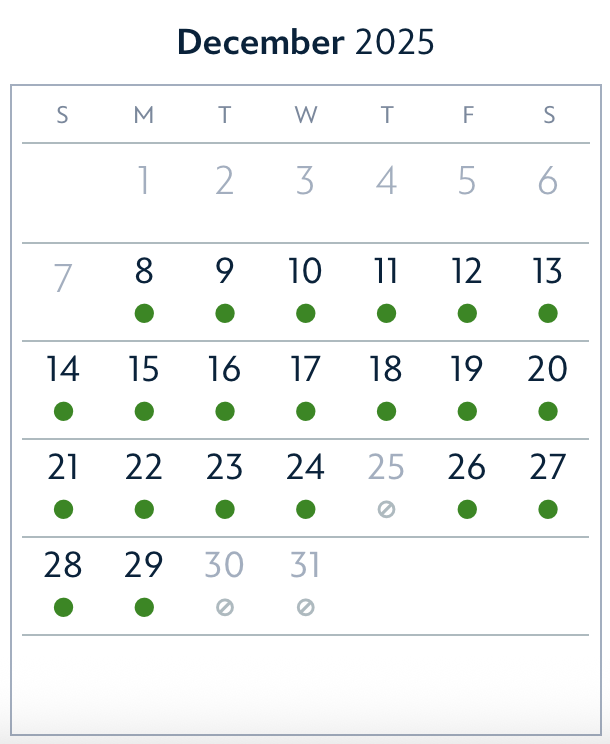 Disney World Annual Passholder park reservation availability December 2025