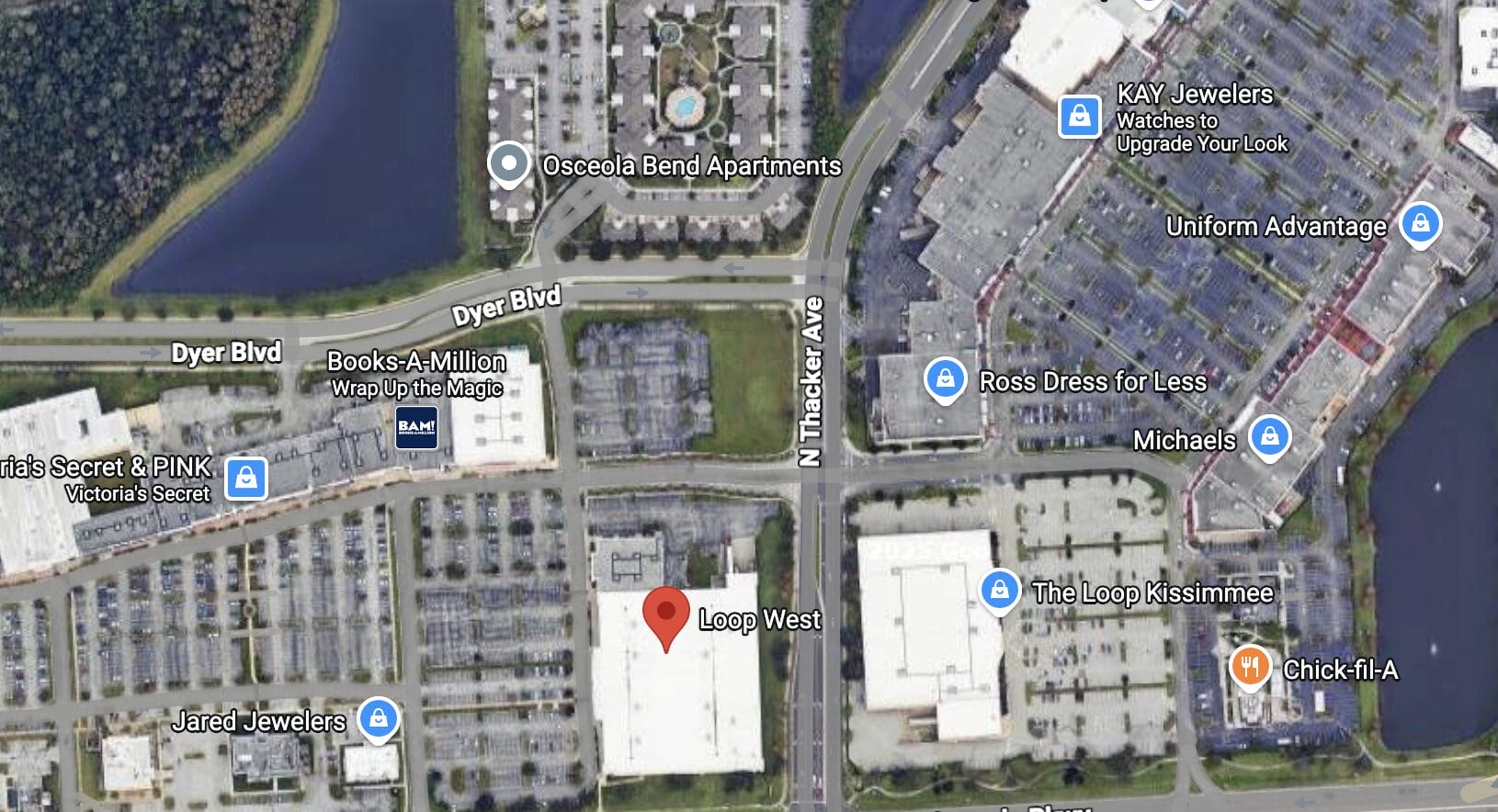 Satellite image of planned Trader Joe's in Kissimmee, Florida