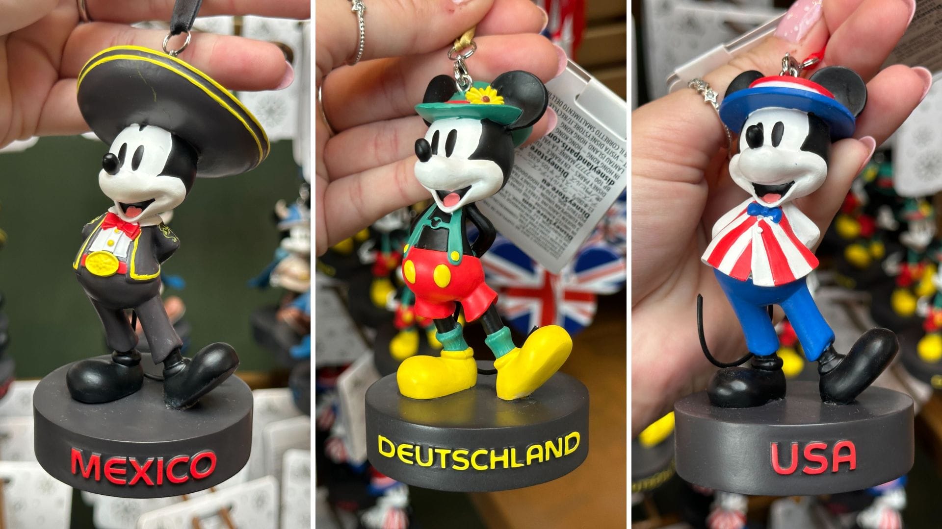 EPCOT World Showcase Ornaments Featuring Mickey Representing Each