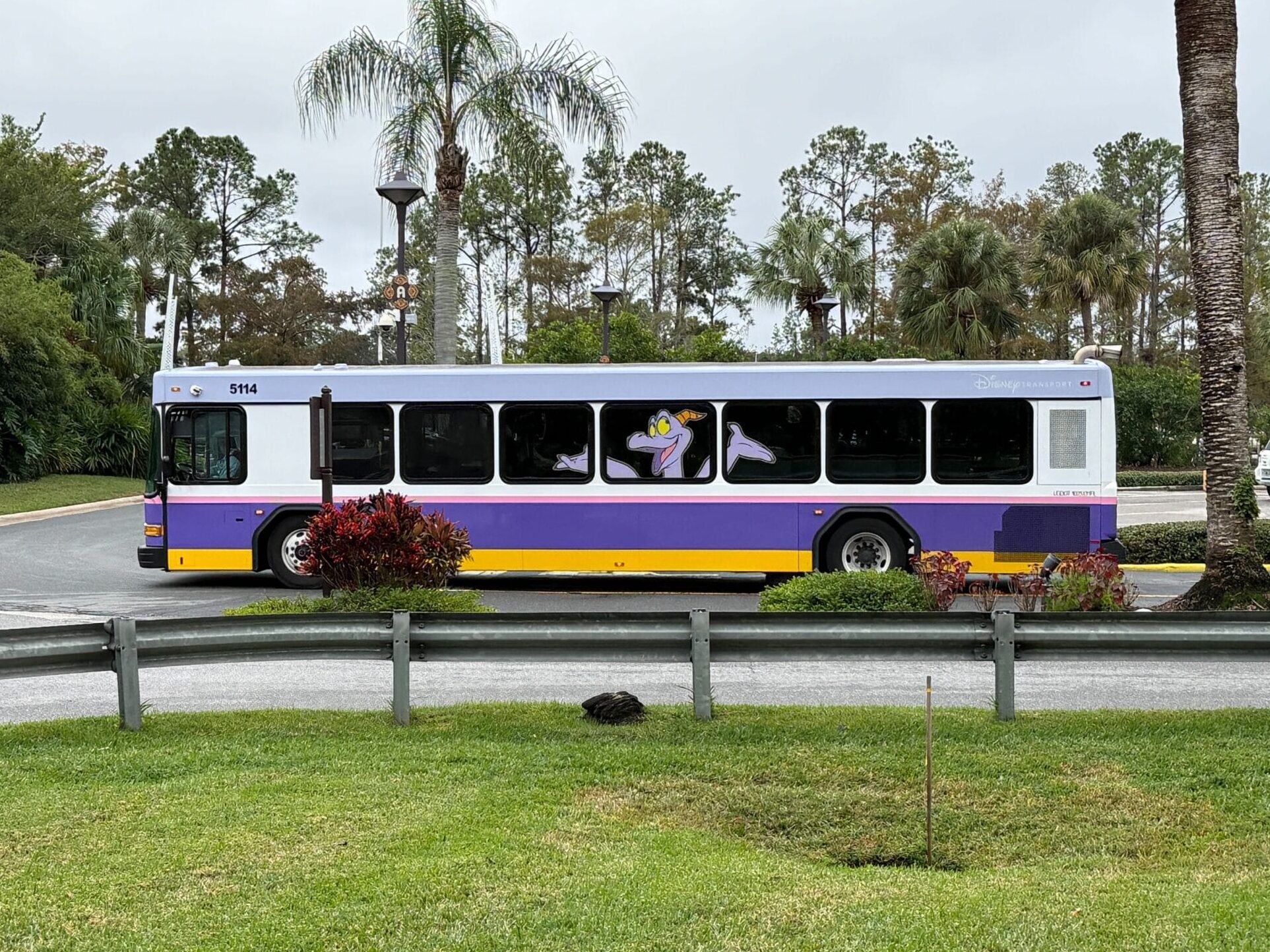 Figment bus wrap on a Disney World bus